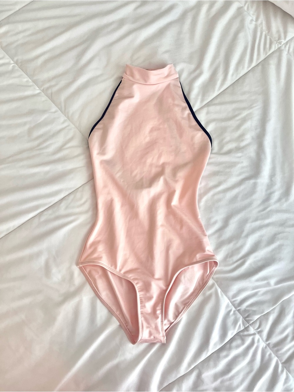 Mariia Crown Dancewear pink mooch neck open back ballet dance leotard